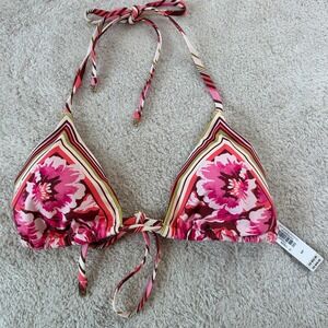 Victorias Secret Pink Floral Scarf Print Triangle Bikini Top NWT Small 27045312